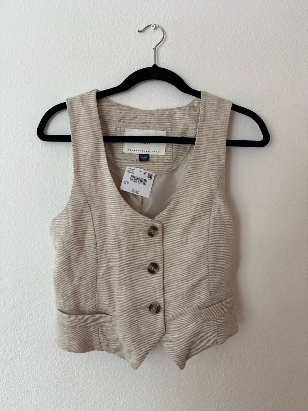 NWT American Eagle Linen-Blend Vest